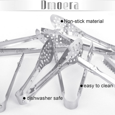 12 Pack Premium Small Serving Tongs, Dmoera Mini Stainless Steel Appetizer Tongs, 5Inch,5.2Inch(12.7cm)...