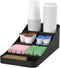 Mind Reader Cup and Condiment Station, Countertop Organizer, Coffee Bar, Kitchen, Stirrers, 7.25"L x 15.5"W x 5.25"H, Black...