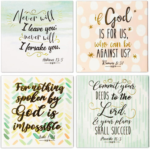 Juvale Inspirational Bible Magnets for Lemon Kitchen Decor & Accessories - 8-Pack 2.5-Inch Square Metal Magnets - Refrigerator Decor with Faith Qu...