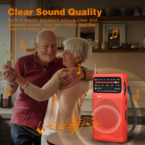 Goodes NOAA Weather Radio AM FM, Transistor Radio with Loud Speaker, Headphone Jack, 2AA Battery Operated Radio for Long Range Reception, Portable...
