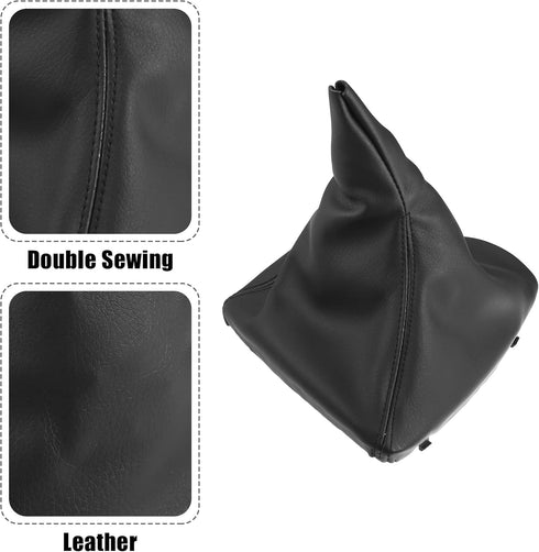 X AUTOHAUX Shift Boot Cover Gear Shift Knob Handbrake Gaiter Boot PU Leather for BMW E90 E91 E92 E93 3-Series 328i 335i...