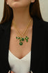5Pcs Green Jade Buddha Pendant Necklace Set 18K Gold Plated Zircon Chain Lucky Buddha Necklace for Women Cross Dragon Dragonfly Round Pendant Neck...