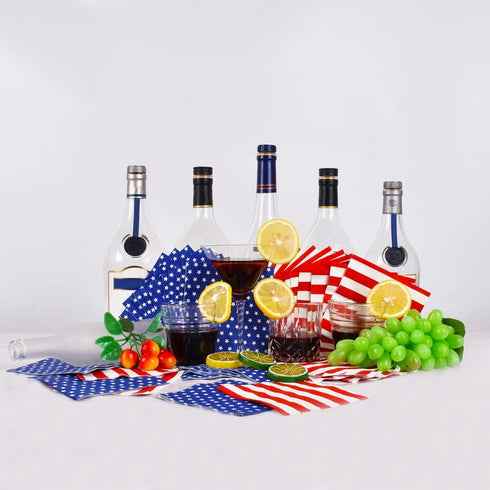 Gatherfun American Flag Patriotic Party Supplies Disposable Paper Napkins Cocktail Napkins for Veterans Day Election Day 4th of July Independence ...
