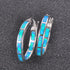 925 Sterling Silver Hoop Earring, Opal Small Hoop Earring for Women, Hypoallergenic Jewelry Cubic Zirconia Huggie Hoop Earrings Blue and White...