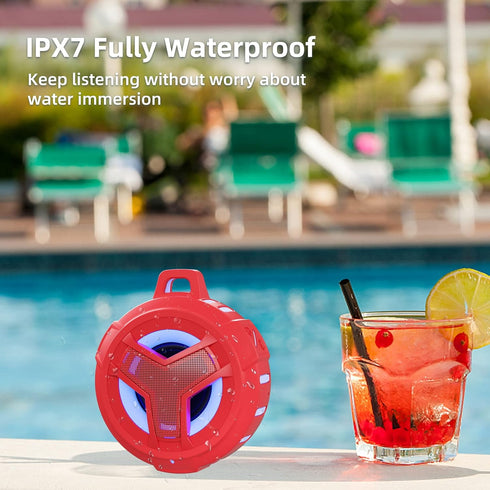 EBODA Bluetooth Shower Speaker, Waterproof Portable Speakers IPX7 Floating, True Wireless Stereo BT 5.0 Speaker with Bass, 2000mAh LED Light for S...