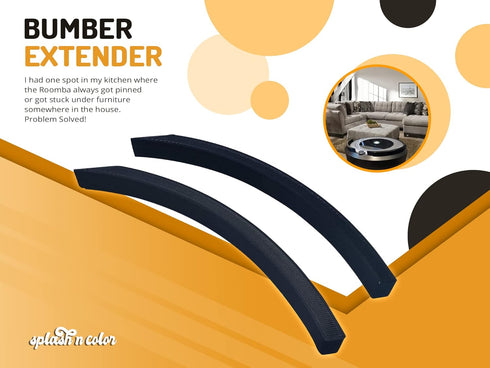 SplashNColor Bumper Extender for Roomba & Eufy Vacuum Cleaners - Prevents Stuck Vacuum Cleaners - Height Adjustable Compatible Design...