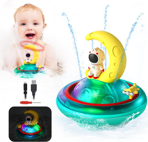 Baby Bath Toys, Automatic Spray Water Toddler Bath Toys, Induction Sprinkler Bathtub Toys, Rechargeable Flashing Light Kid Bath Toys Girls Boys Sh...