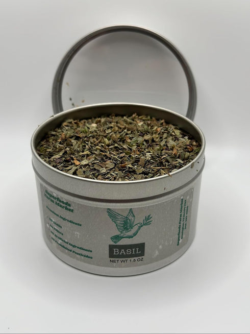Organic Basil Leaf - USA Premium - 1.5oz - Clear Top Can - Superfoods Farm Market...