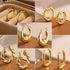 9 Pairs Gold Hoop Earrings for Women, 14K Gold Plated Lightweight Chunky Twisted Hoop Earrings Set for Gift...