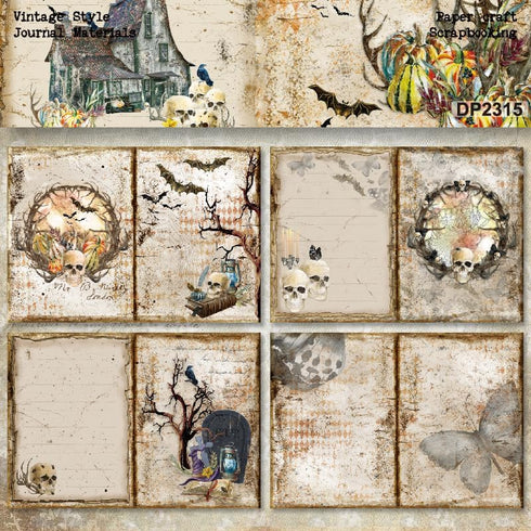 A5 size Happy Halloween Theme Dot Scrapbook, DIY Album Scrapbook Paper,Greeting Card Making Background Paper Craft Supplies Painting Decoration Tr...