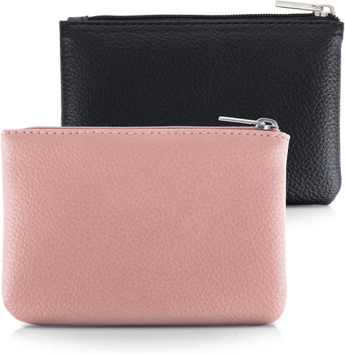 simarro 2Pcs Lychee Pattern Coin Purse, PU Zipper Portable Coin Purse Mini Change Wallet Coin Pocket for Women Credit Card ID Key Headset Lipstick...