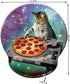 Pizza Cat Mouse Pad Delicious Food Hipster Cool Cat Galaxy Sparkling Stars Mousepad, Memory Foam Mouse pad with Wrist Rest Support...