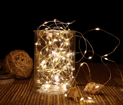 2 Pack 20 Feet 60 Warm White Led Battery Operated Fairy Lights with Remote Control Timer Waterproof Silver Copper Wire Twinkle String Lights for P...
