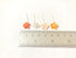 PLflower Set of 50 Tiny Flower Mixed Tone Orange Embellishment with Thread stem Mulberry Paper Flower Size 0.30" Very Small Orange1 Craft Handmade...