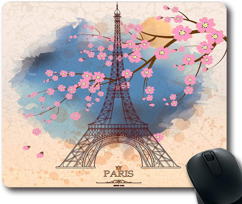 Mouse Pad Eiffel Tower Rectangle Mouse Mat Non-Slip Rubber Mousepad...