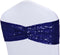 Poise3EHome Sequin Chair Sashes Navy Blue Folding Chair Covers Bow for Wedding Party Reception Decorations, 10 PCS...