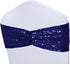 Poise3EHome Sequin Chair Sashes Navy Blue Folding Chair Covers Bow for Wedding Party Reception Decorations, 10 PCS...