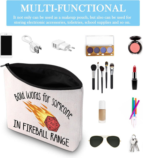 DandD Inspired Gift Role Playing Games Gift D20 Dice Storage Accessories Pouch Bag Gift for RPG DnD Game Players (Bold Words Bag)...