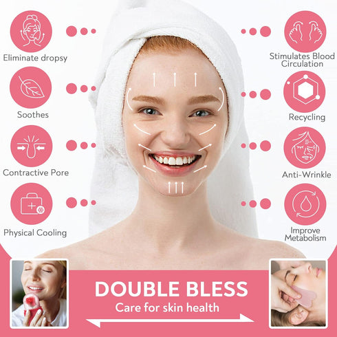 AURUZA Ice Face Roller and Gua Sha Set, Ice Roller for Face & Eye Puffiness Relief Beauty Facial Rollers Mold Icing Massage Skin Care Tools for Br...
