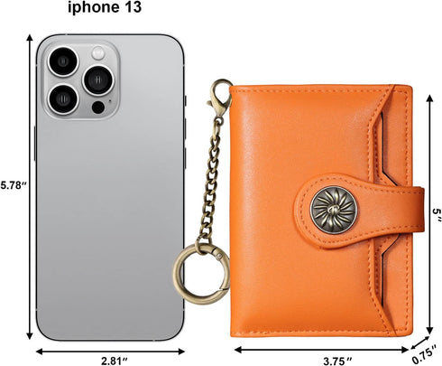 Travelambo Rfid Wallet Women Leather Bifold Compact Small Wallet for Women (Orange)...