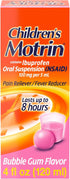 Motrin Children's Oral Suspension Medicine, 100 mg Ibuprofen, Kids Fever Reducer & Pain Reliever for Minor Aches & Pains Due to Cold & Flu, Alcoho...