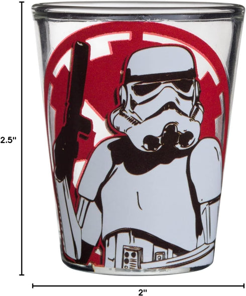 Silver Buffalo Disney Star Wars Character Portraits 4 Pack Mini Glasses, 1.5 Ounces...