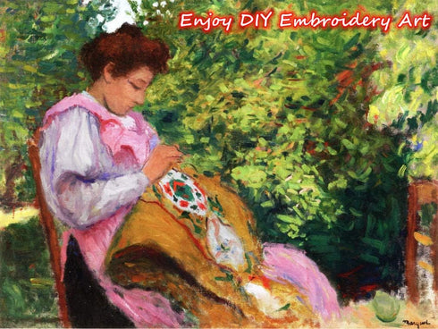Abillyn Embroidery Starter Kit Colorful Bouquet Makeup Mirror Stamped with Printed Pattern Cross Stitch Embroidery Kits (Bouquet)......