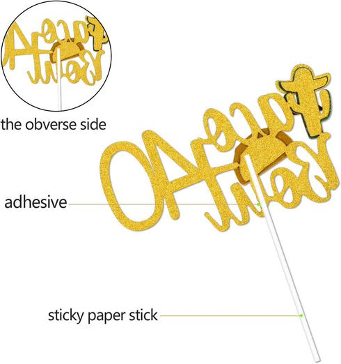 Taco Bout 40 Birthday Cake Topper - Fiesta 40th Birthday Party Glitter Taco Cactus Cake Supplies - Fabulous Forty - Mexican Summer Fiesta Party De...