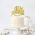 Gold Glitter 40th Anniversary Cake Topper - for Happy 40th Wedding Anniversary / 40th Birthday Party/Cheers to 40 Years Party Decorations...
