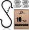 ADIIL 10 Pcs S Hooks for Hanging with Safety Buckle, Heavy Duty Metal S Shaped Closet Hooks for Hanging Plants, Kitchen Utensils, Jeans, Bags, Pot...