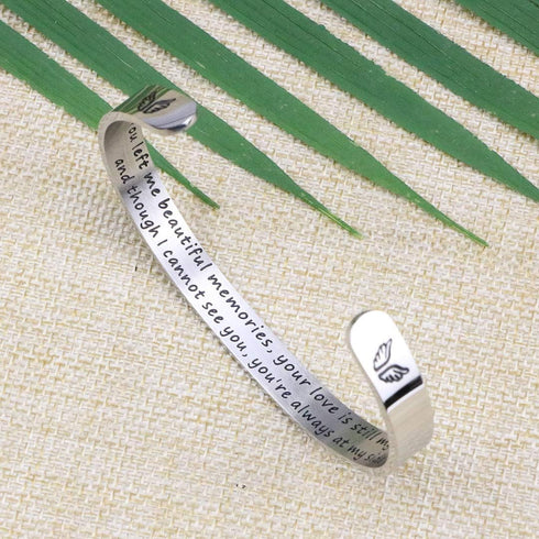 JoycuFF Remembrance Jewelry Memorial Bracelet Sympathy Gift for Loss Loved One Women Remembrance Cuff Bangle...