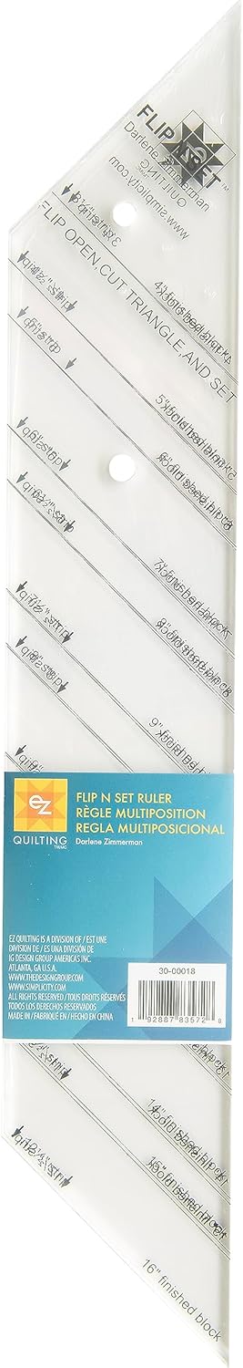 EZ Quilting Acrylic Flip N Tool for Setting Point, for 4" to 16" Finished Blocks, Multicolor...