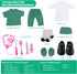 Doll Doctor Outfits and Medical Kit Accessories for 18 Inch Fashion Dolls, includes White Coat, Green Scrubs, Doctor Surgical Gown and Tools Plays...