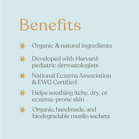 Organic Bath Soak for Babies & Kids - Baby Bath Tea Soaks Made with Oatmeal, Prebiotics to Relieve Dry, Itchy, Eczema Prone Skin While Gently Clea...
