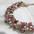 Retro Chunky Rhinestone Necklace Crystal Bib Necklace for Women Costume Jewelry for Bride Wedding Gemstone Choker Necklace...