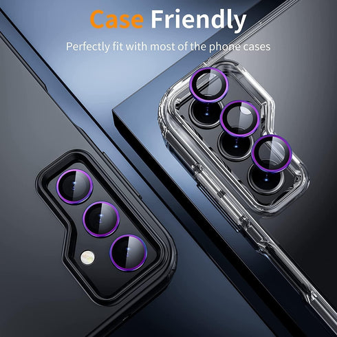 (2 Set for Samsung Galaxy A55 5G Camera Lens Protector, Scratch-Resistant HD Clarity Ultra-Thin 9H Tempered Glass with Aluminum Edging, Individual...