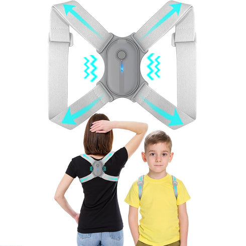 Back Brace Posture Corrector for Women & Kids, Adjustable Shoulder Posture Brace with Vibration Reminder, Breathable Back Support Straightener for...