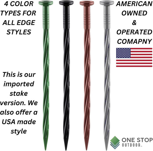 40-Pack 8-Inch Plastic Landscape Garden Edging Anchoring Stakes, Spiral Landscape Anchoring Spikes for Paver Edging, Weed Barrier, Artificial Turf...