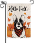 Hello Fall Garden Flag Boston Terrier Dog Pumpkins Double Sided Vertical Seasonal Autumn Outdoor Yard Lawn Decorations 12.5 x 18 Inch...