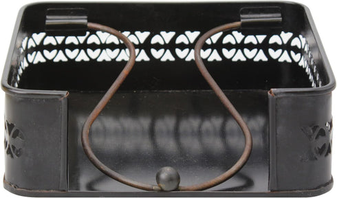 Stonebriar Industrial Black Graphite Metal Table Top Napkin Holder, Decorative Napkin Tray for Dining Table and Kitchen, Unique Tissue Dispenser f...