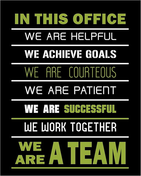 Posterizer 1 pcs-in this office we are a team quote-Workplace & Office Art-Motivational & Inspirational Art-Gift for Boss, Manager-decor for offic...
