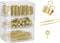 Gold Binder Paper Clips Set,182pcs Large Paper Clips,Binder Clips,Push pins, Office Supplies Clips for Women,Desk Accessory...