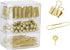 Gold Binder Paper Clips Set,182pcs Large Paper Clips,Binder Clips,Push pins, Office Supplies Clips for Women,Desk Accessory...