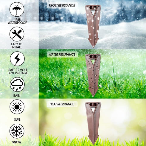 Plastic Ground Replacement Landscape Light Stake Heavy Duty Direct Burial Light Ground Stakes for Low Voltage Landscape Lights Outdoor Landscape L...