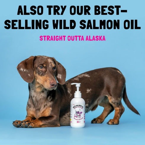 Omega 3 Alaskan Salmon Oil Treats for Dogs 30 Fish Oil Chew Supplement Skin and Coat Allergy and Itch Relief Hip & Joint Health Brain Shedding Hot...