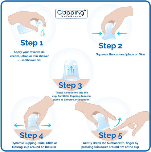 Cupping Warehouse Advanced Grip 6 PRO 6570 -Harder Cups for Advanced Dynamic Treatments- Professional Cupping Therapy Sets Silicone Massage Cups B...