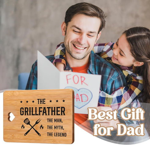 Dad Gifts, Gifts for Dad from Daughter Son, Birthday Gifts for Dad, Best Dad Birthday Gift, Unique Bamboo Cutting Board Gift for Father - The Gril...
