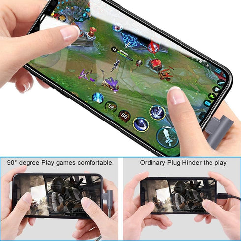 MFi Certified Lightning iPhone Charger Cord 90 Degree Fast Data Cable Nylon Braided Compatible with iPhone Xs Max/XS/XR/7/7Plus/X/8/8Plus/6S/6S Pl...