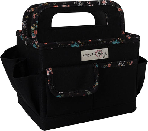 Everything Mary Craft Caddy, Black & Floral - Art Storage for Supplies & Crafts - Supply Organizers Tote for School Classroom, Office, and Home - ...