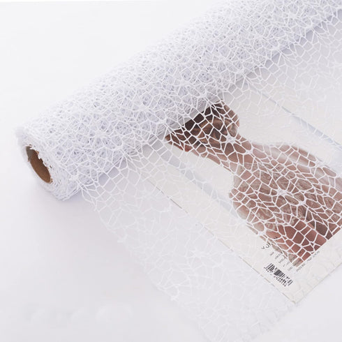Korean Jacquard Net Mesh Openwork Floral Wrapping Paper 1 Roll Florist Supplies Flower Bouquet Wrapping Paper Floral Supplies for Fresh Flowers, 5...